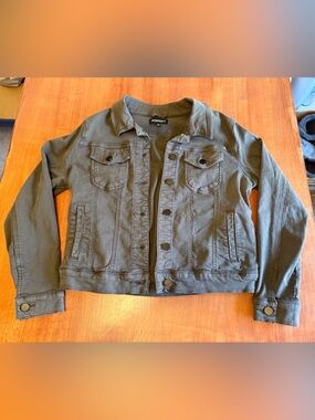 Women's Olive Green Denim Jacket